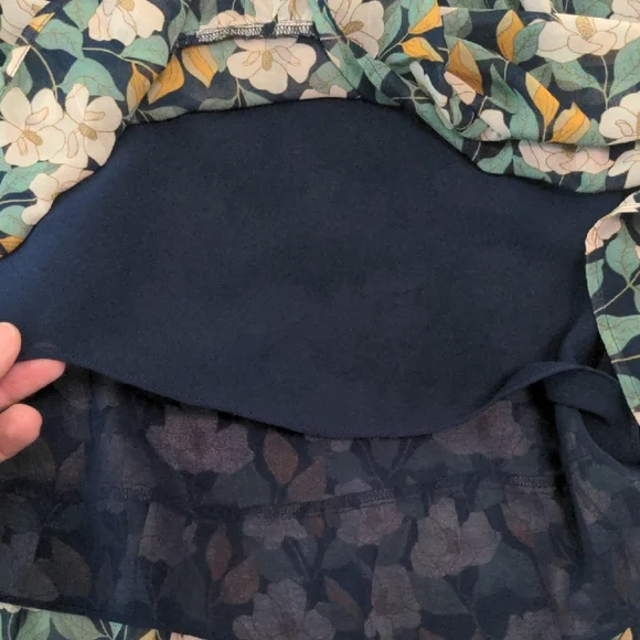 EUC✨ DANIEL RAINN navy women's XL Camila Ruffle Detail 3/4 sleeve Blouse - Picture 11 of 17